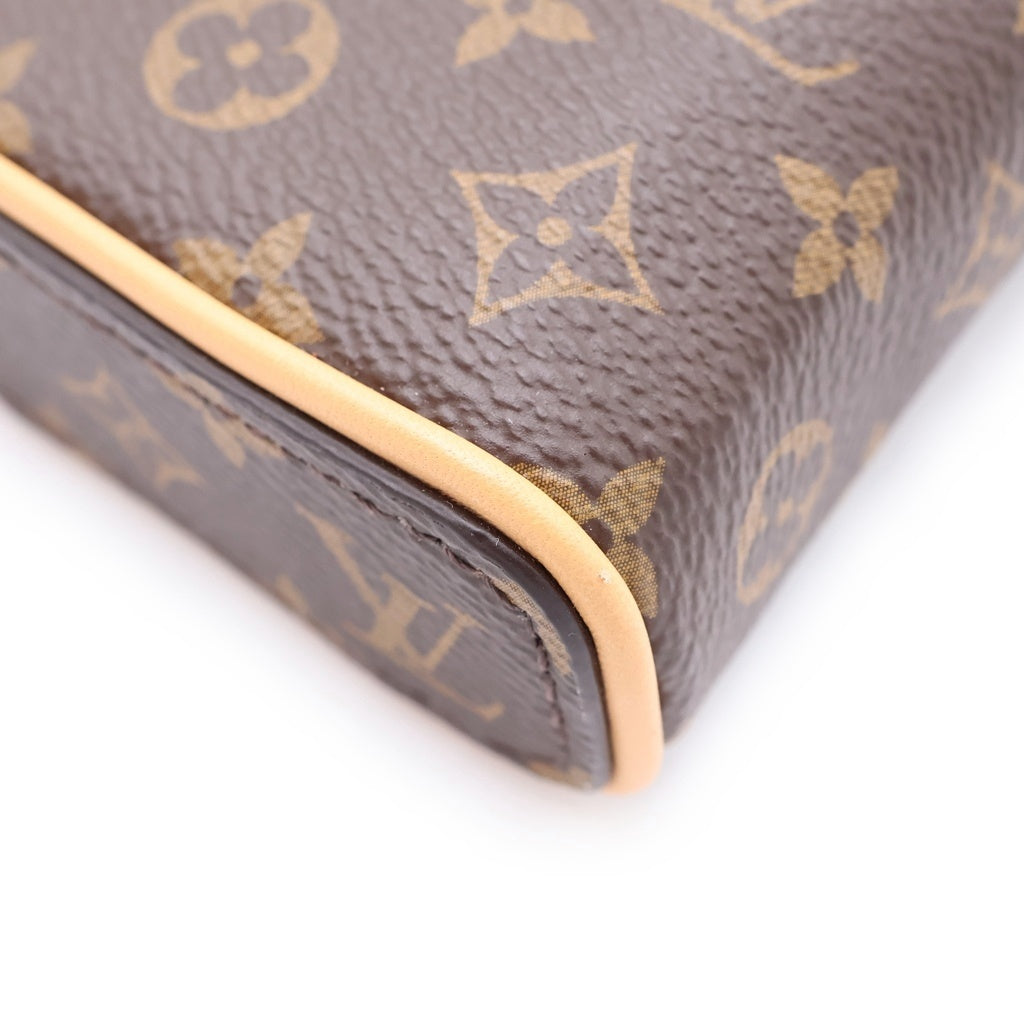 LOUIS VUITTON(ルイヴィトン) モノグラム ニースビューティー ポーチ ミニバッグ ケース 小物入れ ブラウン レザー×PVC M83079 ゴールド金具 レディース