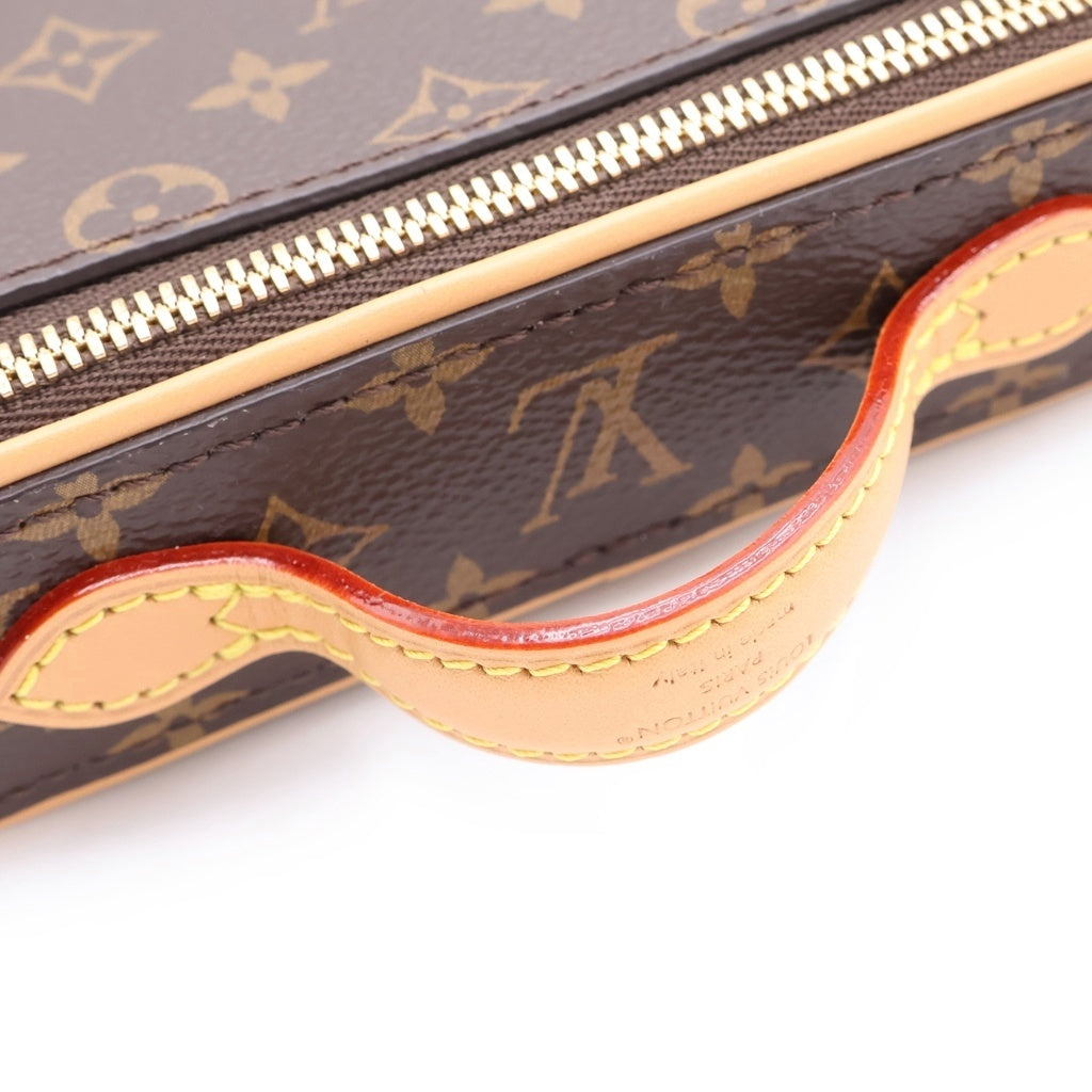 LOUIS VUITTON(ルイヴィトン) モノグラム ニースビューティー ポーチ ミニバッグ ケース 小物入れ ブラウン レザー×PVC M83079 ゴールド金具 レディース