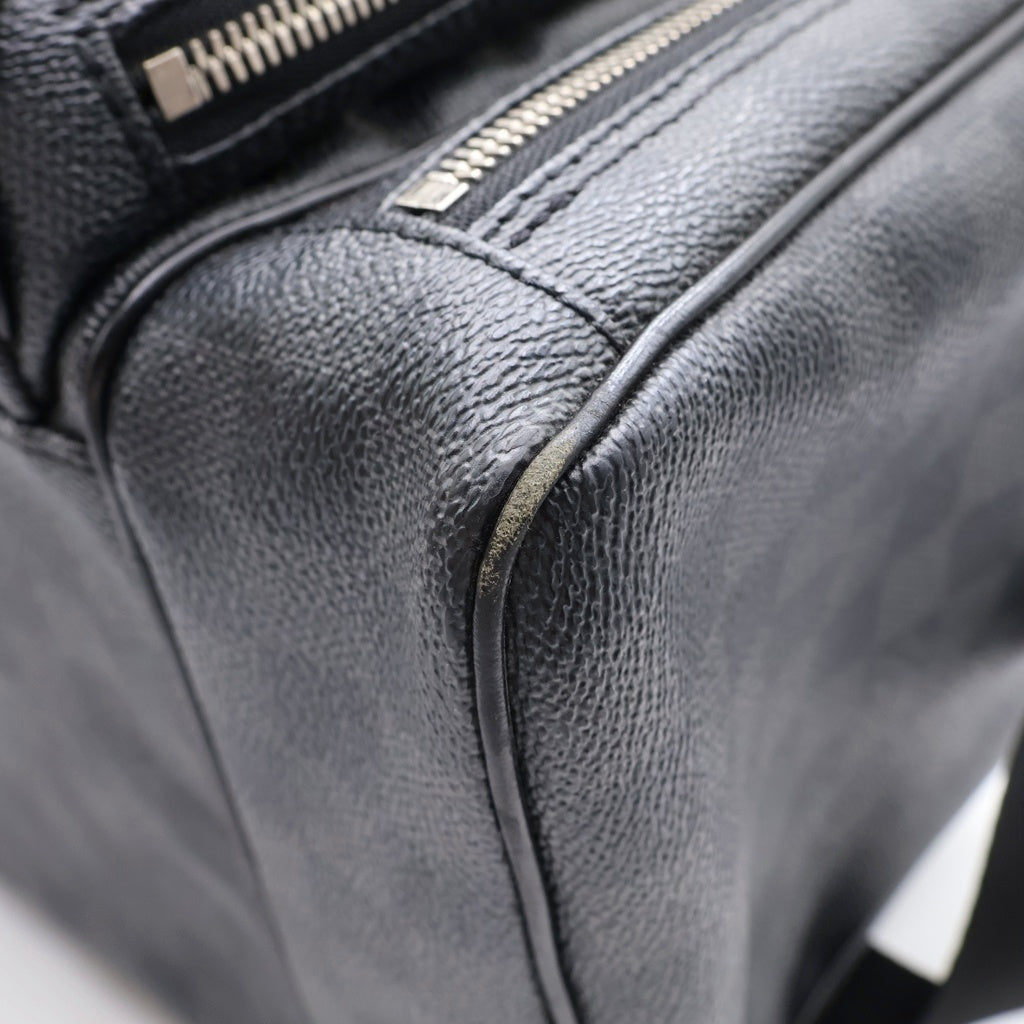 LOUIS VUITTON(ルイヴィトン) ダミエ グラフィット カメラ・バッグ ショルダーバッグ ブラック レザー×PVC N58027 シルバー金具 レディース