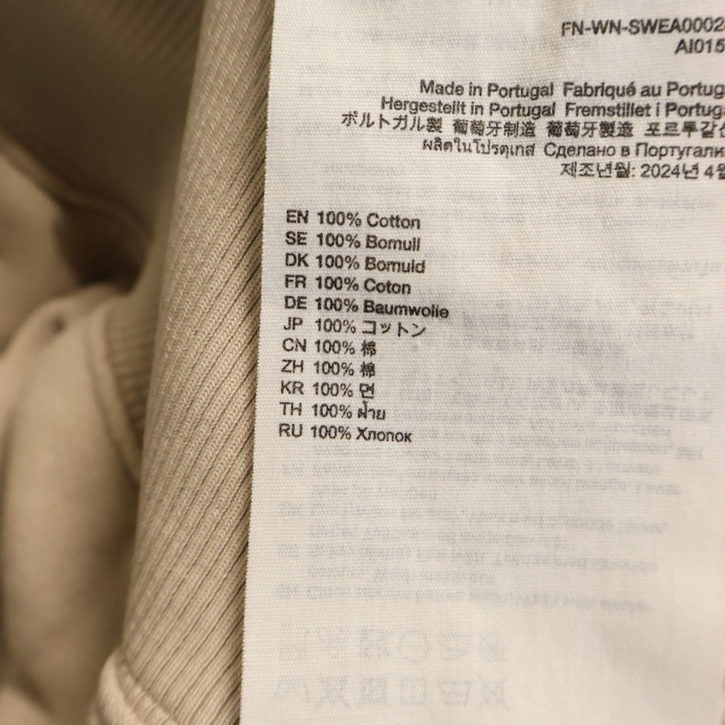 Acne Studios(アクネ ストゥディオズ) バックワッペンロゴ ジップアップ スウェットパーカー フーディー フェイデッドグレー ベージュ FN-WN-SWEA000244 レディース