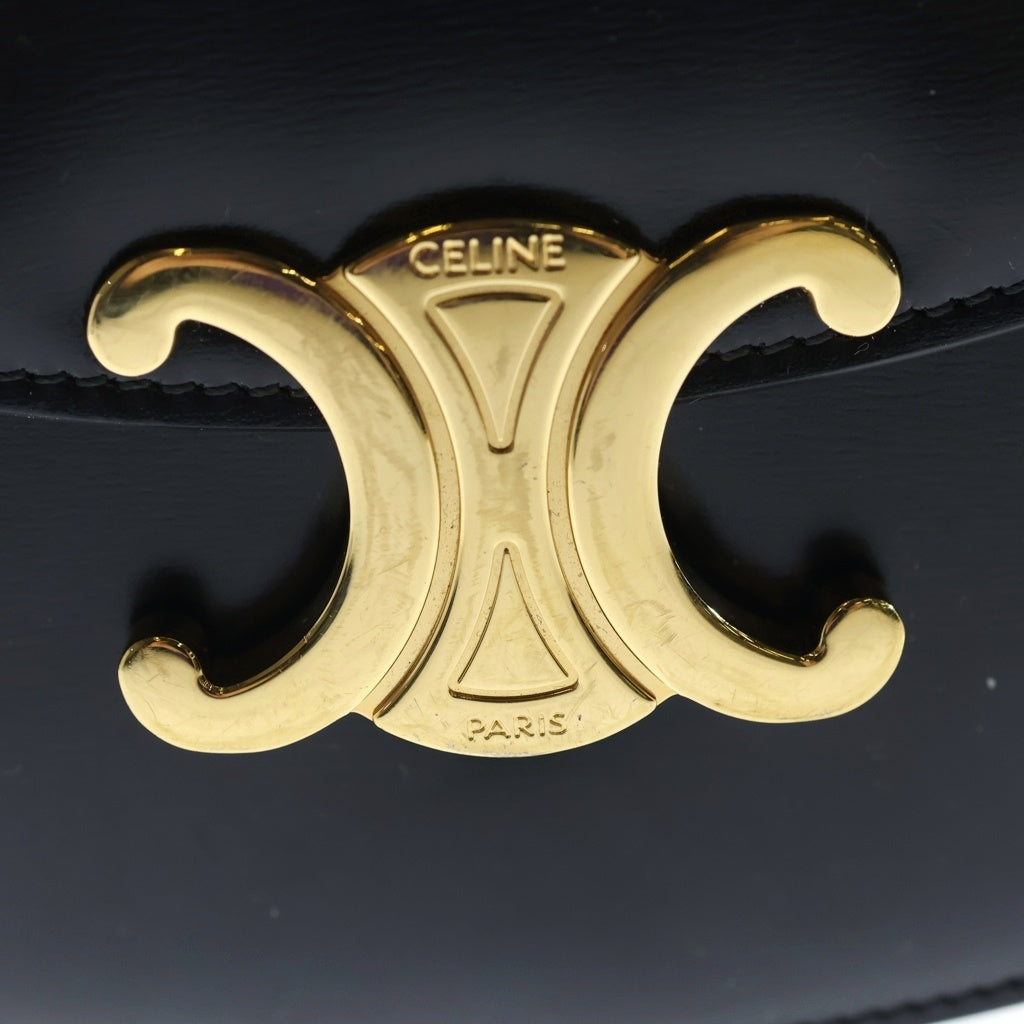 CELINE(セリーヌ) ミニ ブザス クレア 2WAYバッグ ハンドバッグ ショルダーバッグ ブラック レザー ゴールド金具 レディース