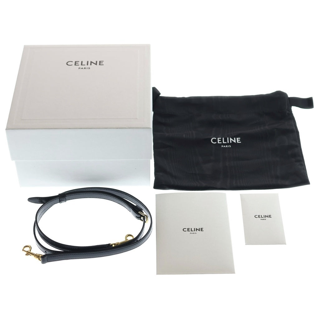 CELINE(セリーヌ) ミニ ブザス クレア 2WAYバッグ ハンドバッグ ショルダーバッグ ブラック レザー ゴールド金具 レディース