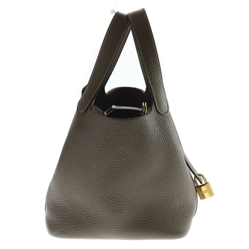 HERMES(エルメス) ピコタンロック PM トリヨンクレマンス ゴールド金具 K刻印 ハンドバッグ エトゥープ レディース