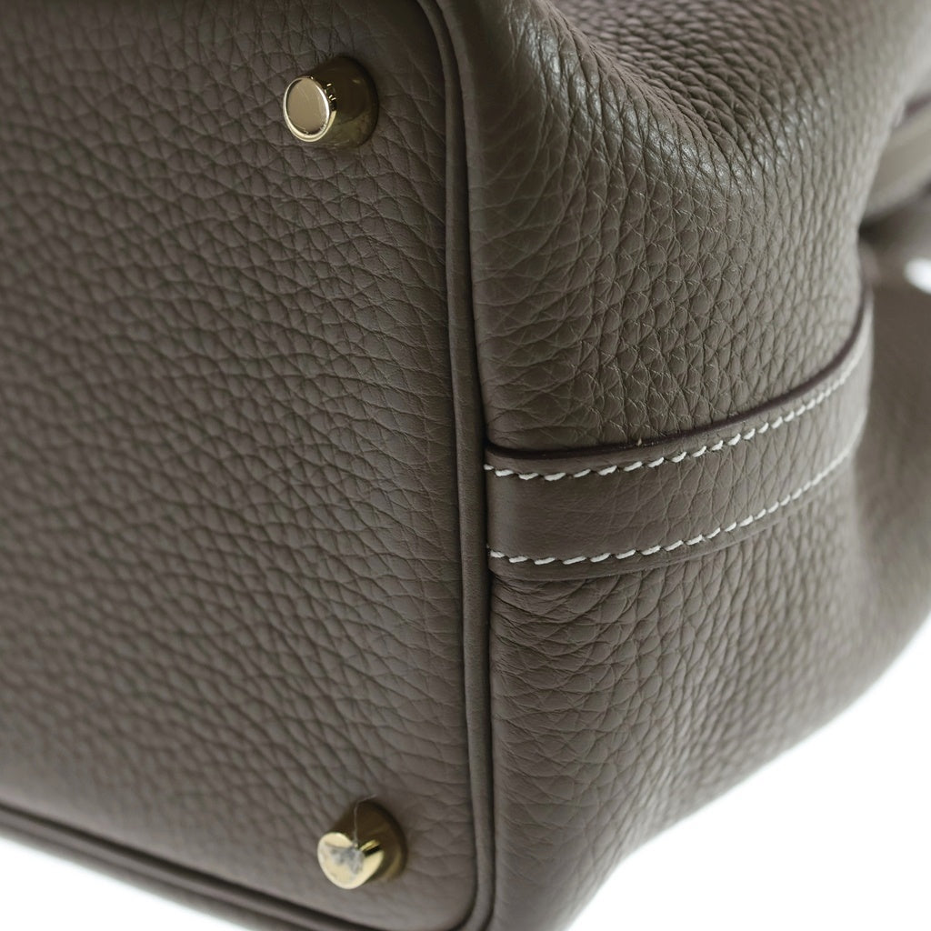 HERMES(エルメス) ピコタンロック PM トリヨンクレマンス ゴールド金具 K刻印 ハンドバッグ エトゥープ レディース