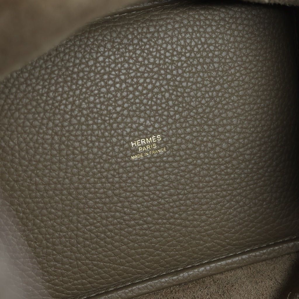 HERMES(エルメス) ピコタンロック PM トリヨンクレマンス ゴールド金具 K刻印 ハンドバッグ エトゥープ レディース