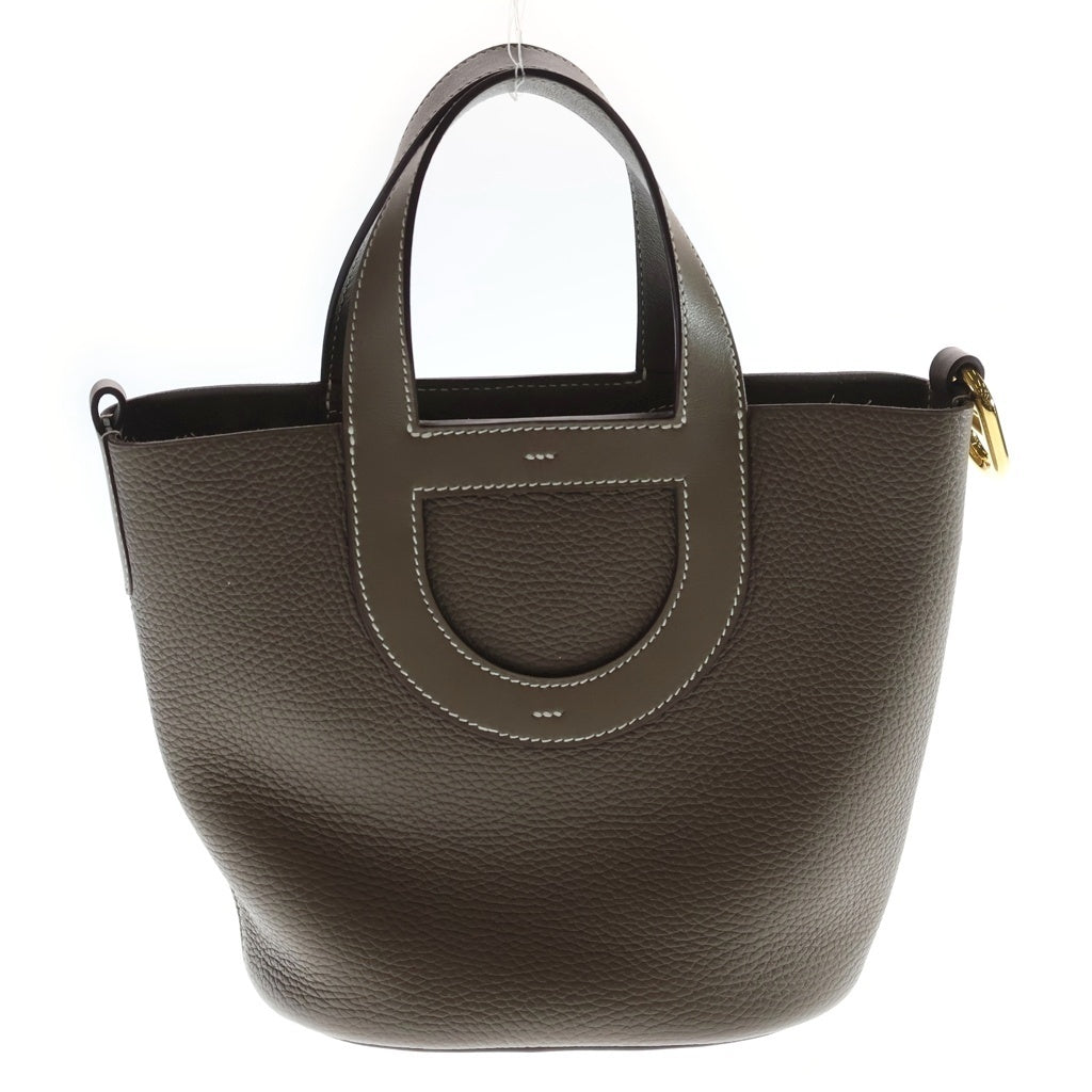 HERMES(エルメス) インザループ18 トリヨンクレマンス ゴールド金具 B刻印 ハンドバッグ エトゥープ レディース
