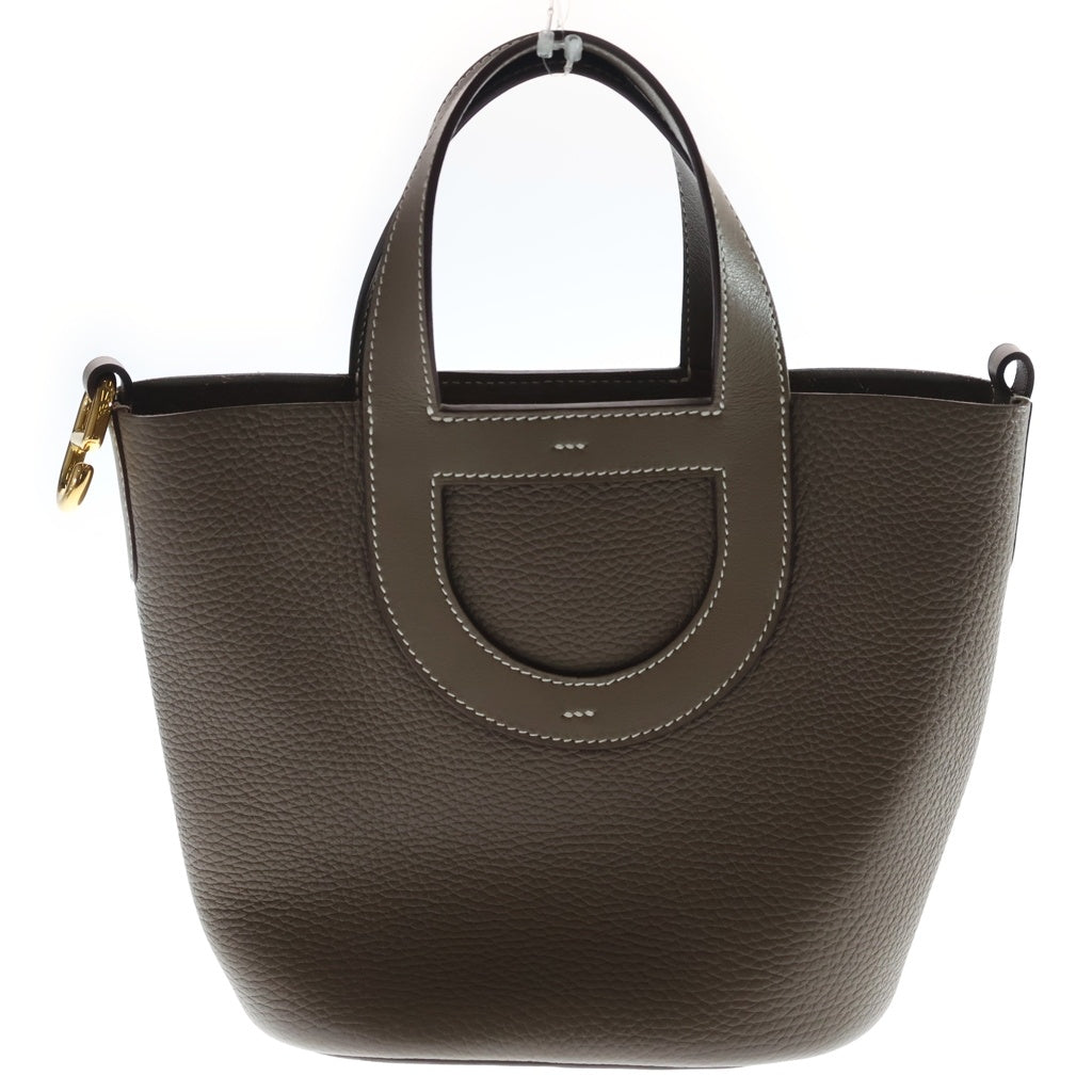 HERMES(エルメス) インザループ18 トリヨンクレマンス ゴールド金具 B刻印 ハンドバッグ エトゥープ レディース