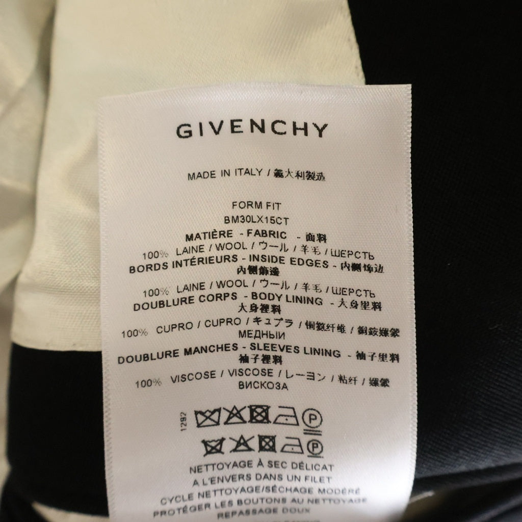 GIVENCHY(ジバンシィ) ■テーラードジャケット 黒 コットン サイズ44