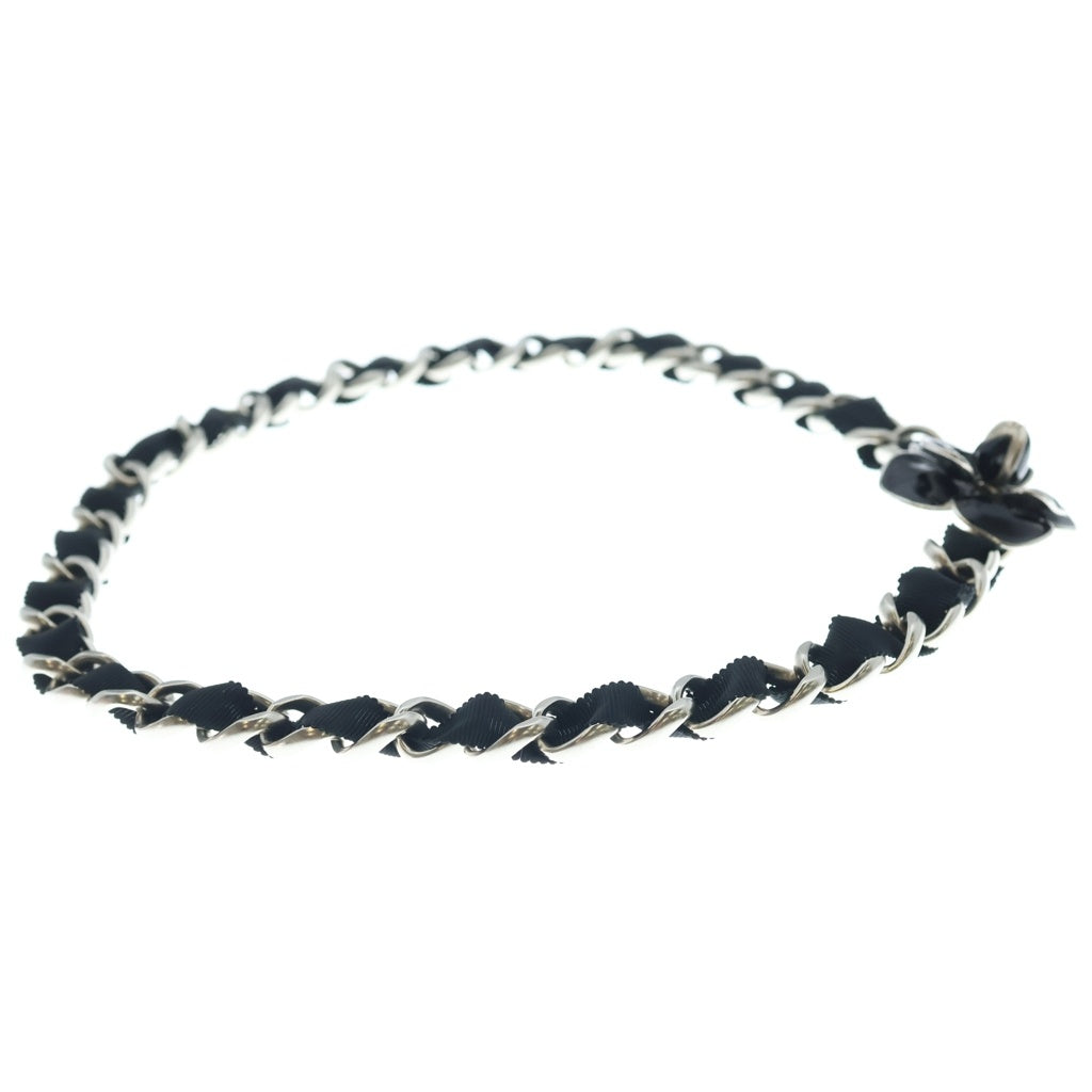 CHANEL(シャネル) カメリア チェーンベルト シルバー×ブラック レディース