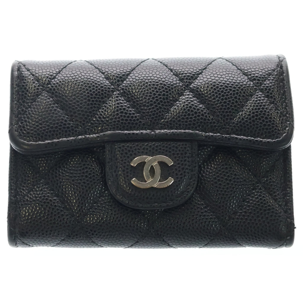 CHANEL(シャネル) マトラッセ 4連 キーホルダー キーケース ブラック キャビアスキン AP0222 シルバー金具 レディース