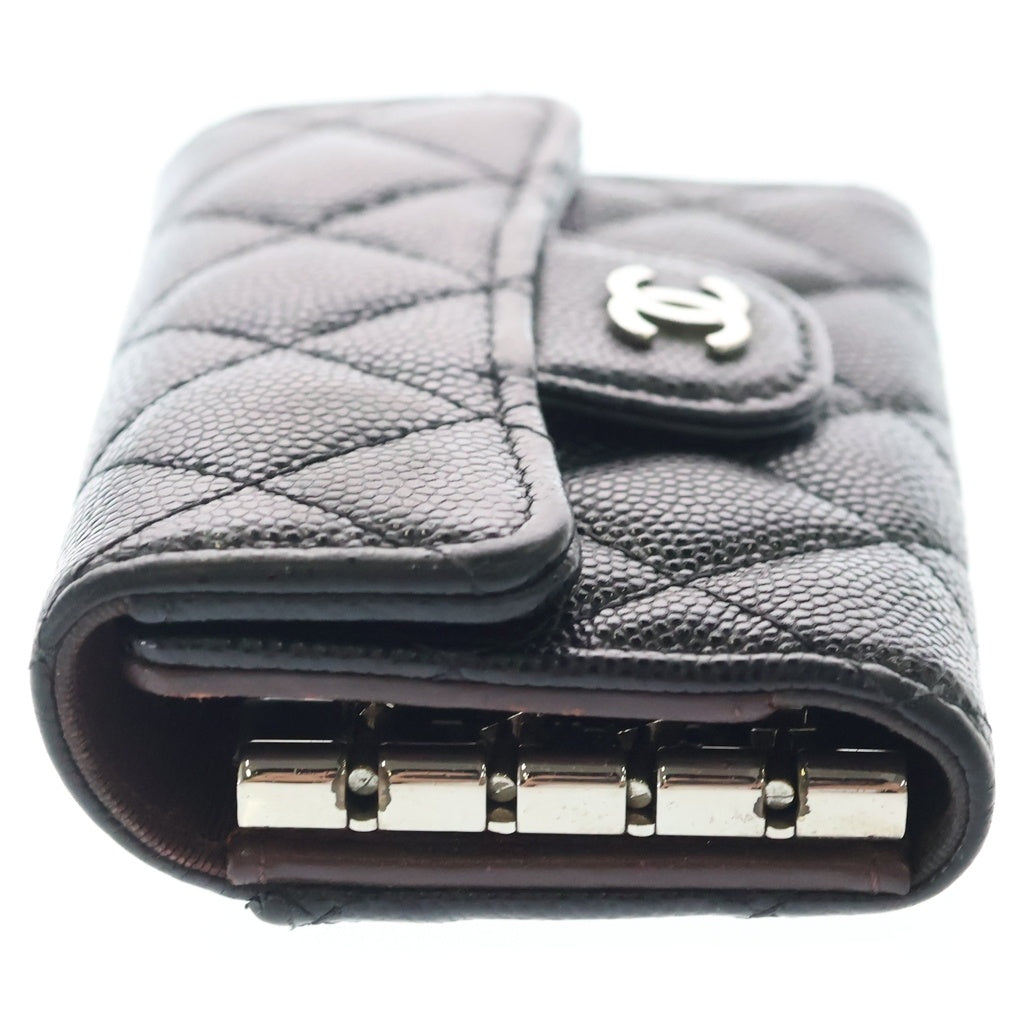 CHANEL(シャネル) マトラッセ 4連 キーホルダー キーケース ブラック キャビアスキン AP0222 シルバー金具 レディース