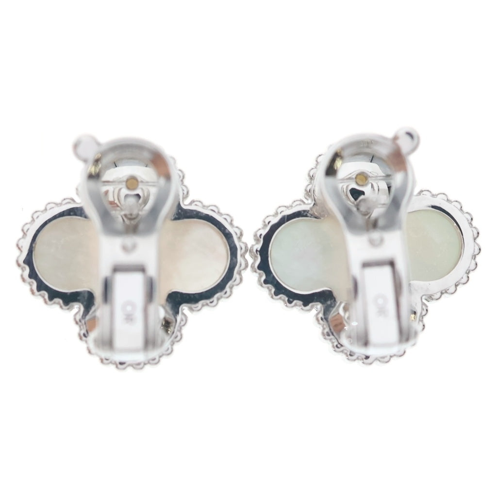 Van Cleef & Arpels(ヴァンクリーフアンドアーペル) ヴィンテージアルハンブラ ピアス マザーオブパール ホワイト×シルバー VCARF48600 レディース