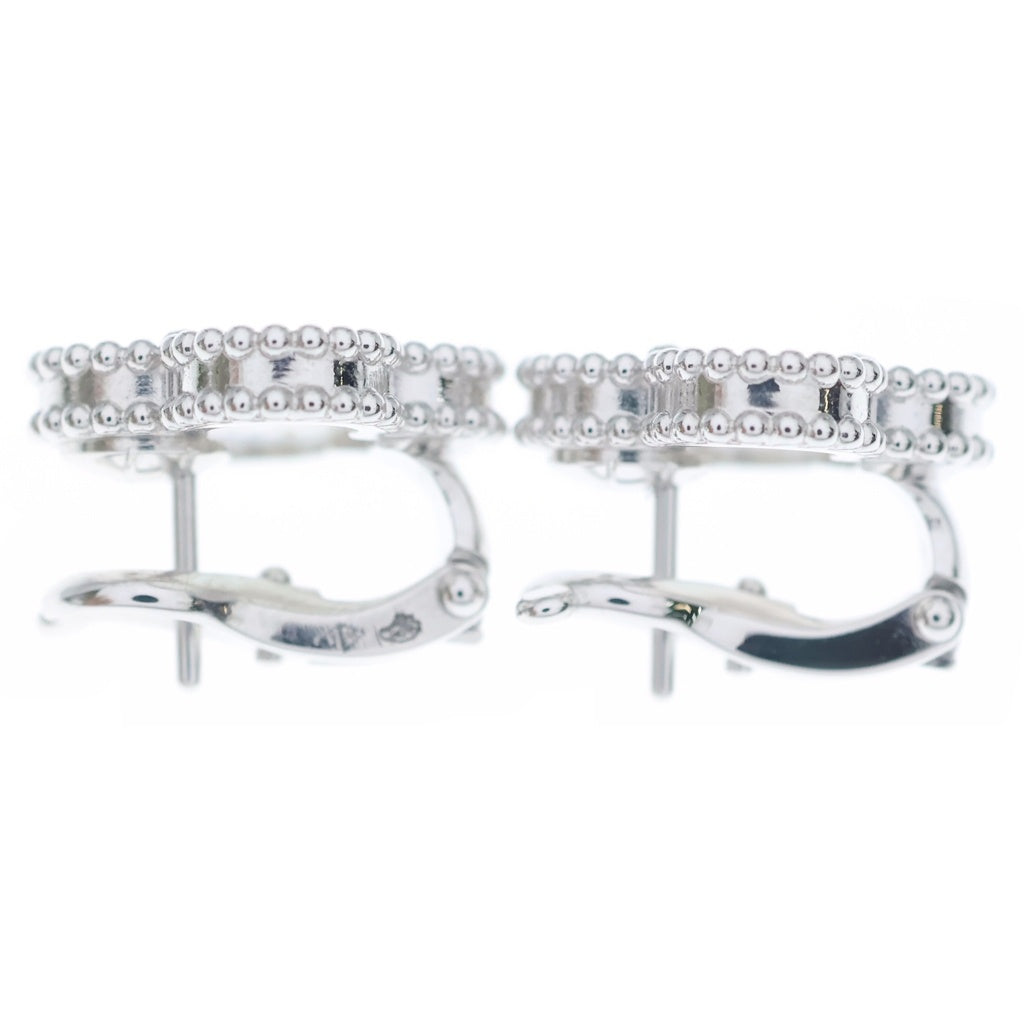 Van Cleef & Arpels(ヴァンクリーフアンドアーペル) ヴィンテージアルハンブラ ピアス マザーオブパール ホワイト×シルバー VCARF48600 レディース