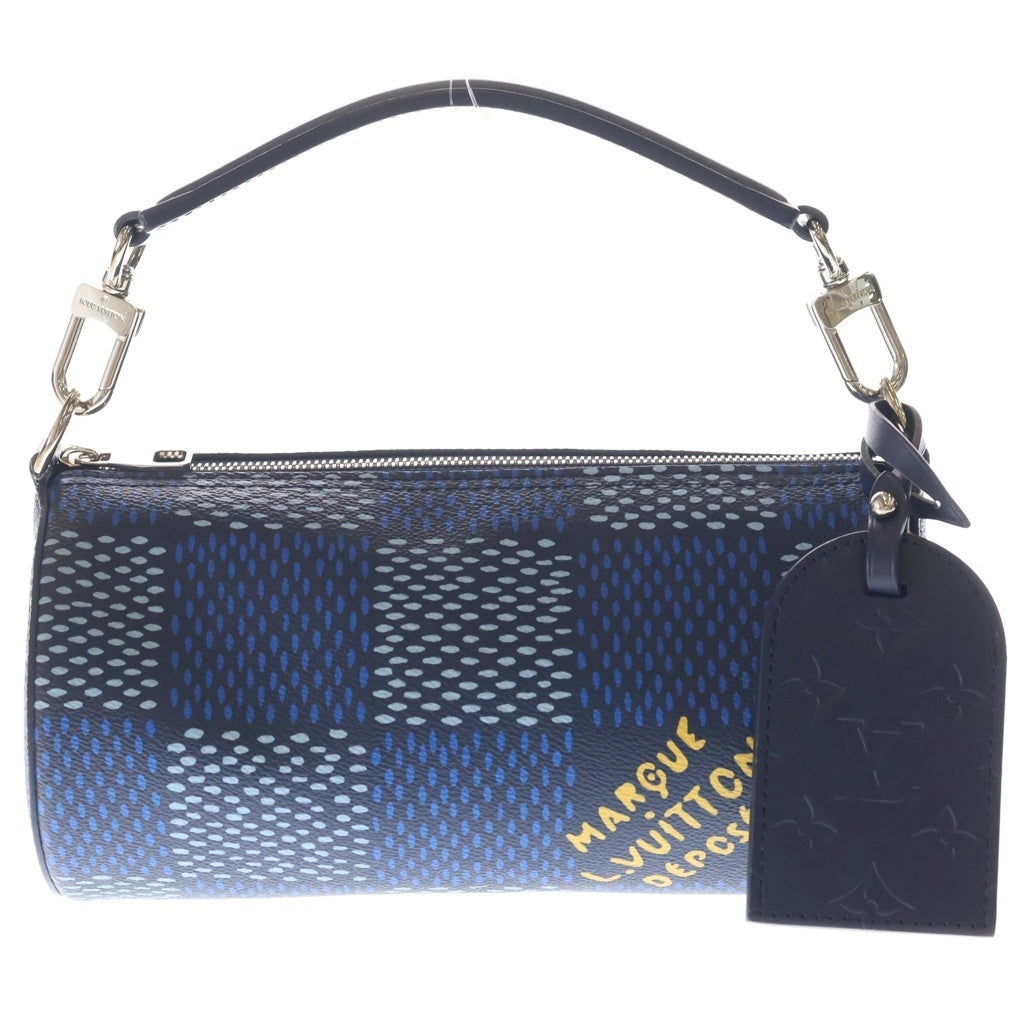 LOUIS VUITTON(ルイヴィトン) ダミエヘリテージ ソフトポロションPM ハンドバッグ ブルー PVCレザー N40695 シルバー金具