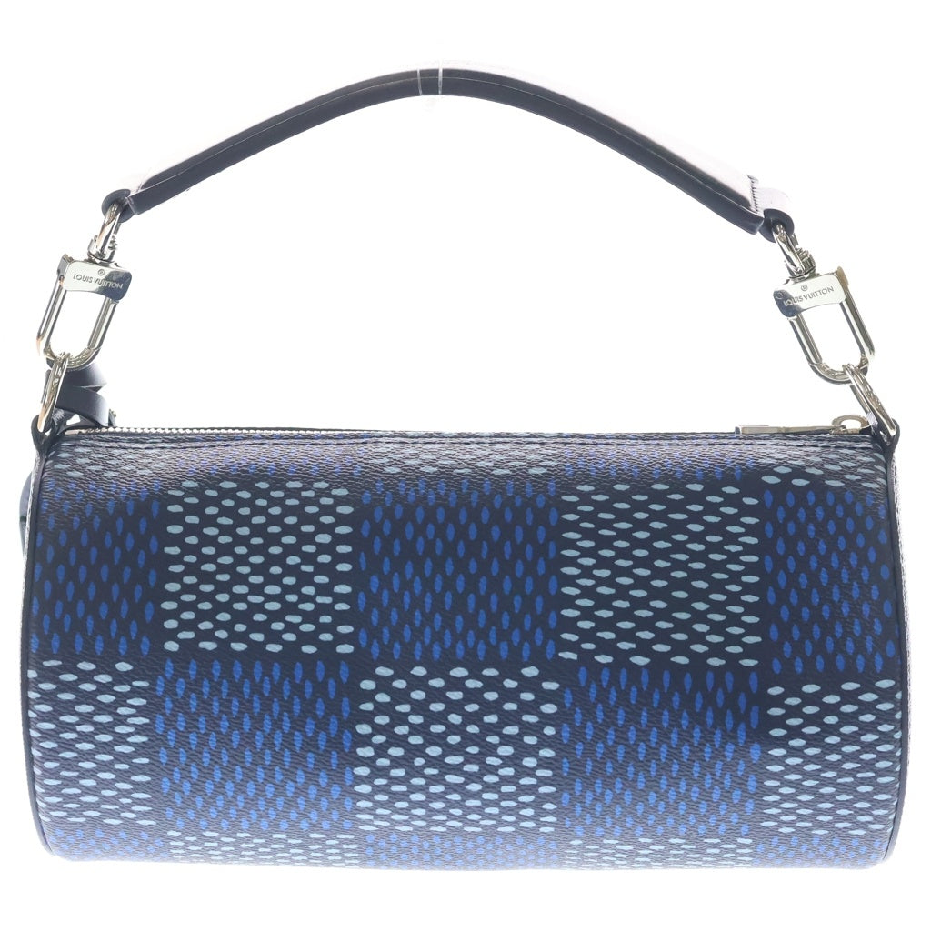 LOUIS VUITTON(ルイヴィトン) ダミエヘリテージ ソフトポロションPM ハンドバッグ ブルー PVCレザー N40695 シルバー金具 レディース