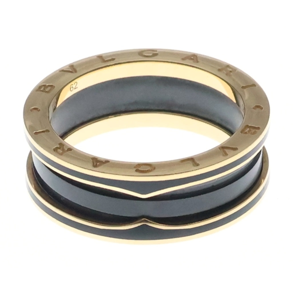 BVLGARI(ブルガリ) ビーゼロワン 2バンド リング Au750 K18PG×CE #62 ピンクゴールド/ブラックセラミック