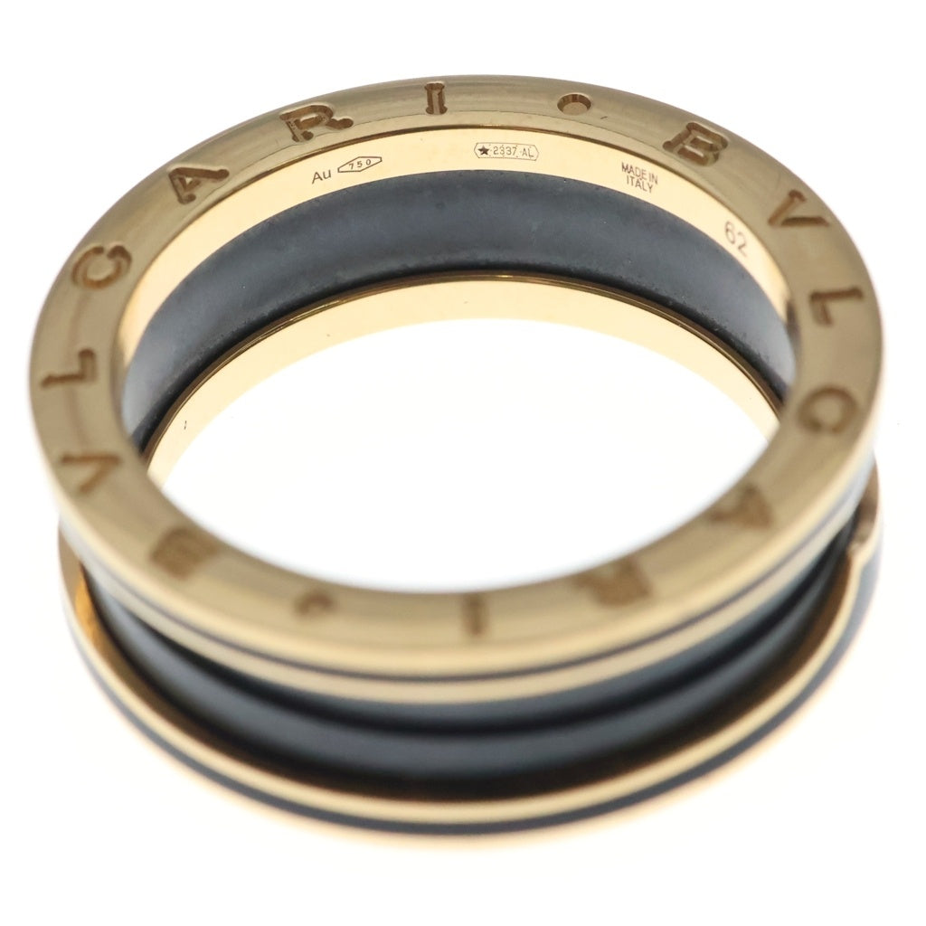 BVLGARI(ブルガリ) ビーゼロワン 2バンド リング Au750 K18PG×CE #62 ピンクゴールド/ブラックセラミック