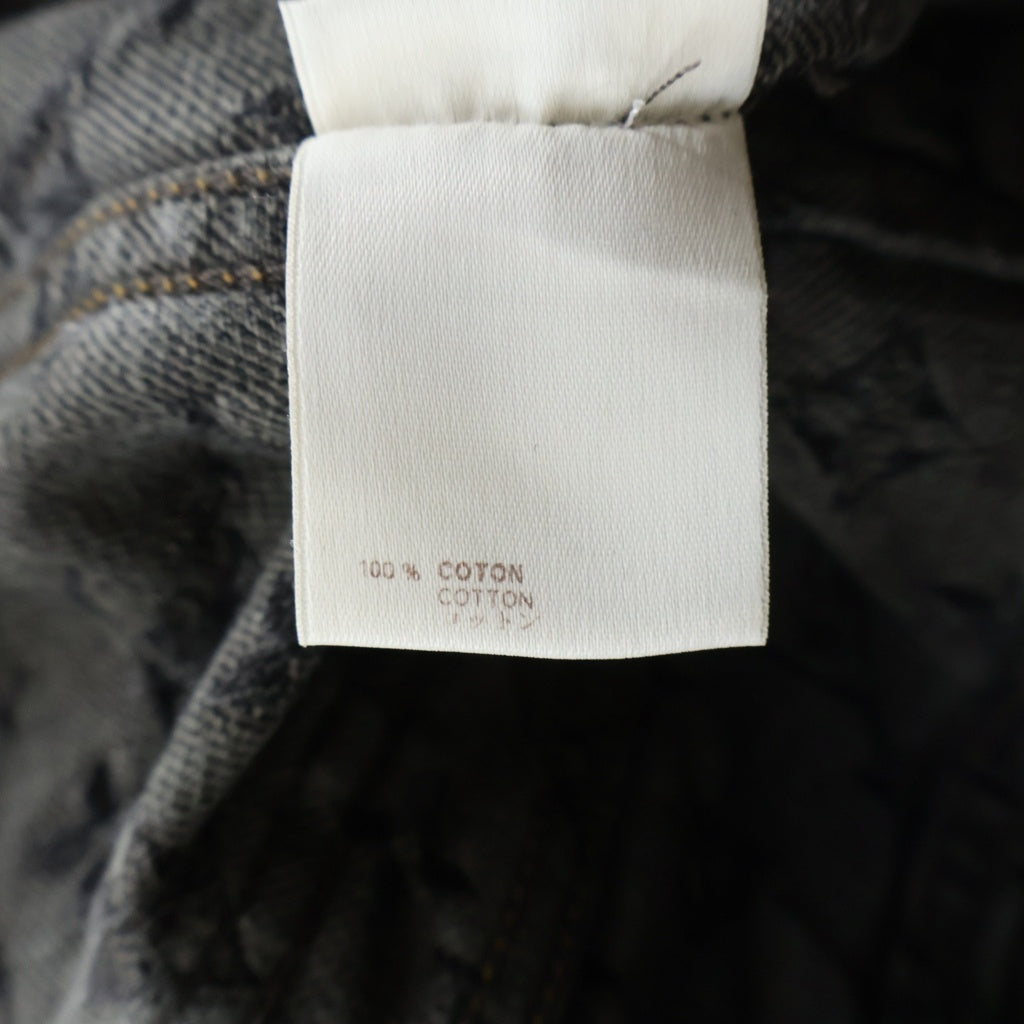 LOUIS VUITTON(ルイヴィトン) モノグラム コットン 半袖 デニムジャケット 34 ブラック RW081W レディース
