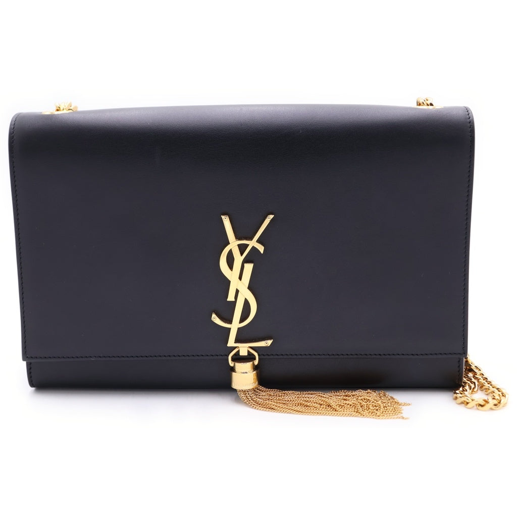 SAINT LAURENT PARIS(サンローランパリ) ケイト チェーンショルダーバッグ ブラック レザー 452159 ゴールド金具 レディース