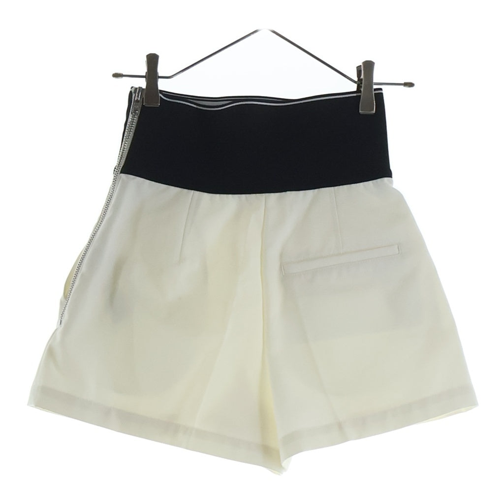ALEXANDER WANG(アレキサンダーワン) 23SS ウエストロゴ サイドジップ プリーツ ショート キュロットパンツ スカート 1WC1224450 レディース