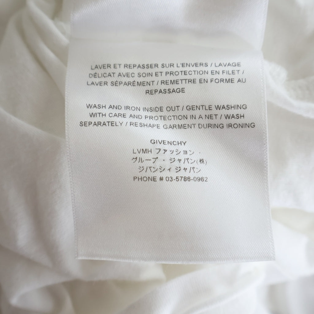 GIVENCHY(ジバンシィ) ダメージ加工 オーバーサイズ半袖Tシャツ カットソー フロントロゴプリント ホワイト BM71G13Y8Y