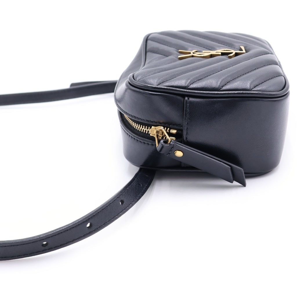 SAINT LAURENT PARIS(サンローランパリ) ルー ミニ フリンジ ミニバッグ ショルダーバッグ ブラック レザー 614031 ゴールド金具 レディース