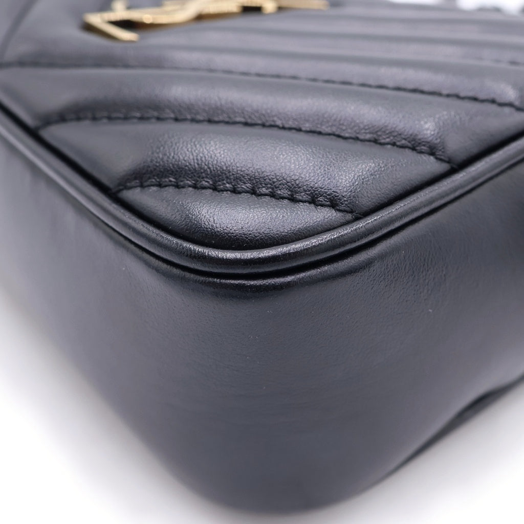 SAINT LAURENT PARIS(サンローランパリ) ルー ミニ フリンジ ミニバッグ ショルダーバッグ ブラック レザー 614031 ゴールド金具 レディース