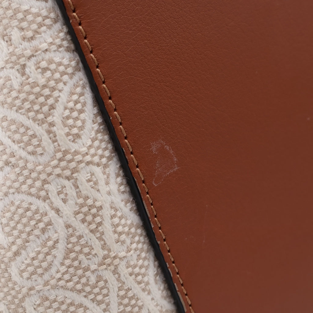 LOEWE(ロエベ) ハンモック スモール アナグラム ショルダーバッグ ブラウン×ベージュ レザー×アイボリー ゴールド金具 レディース