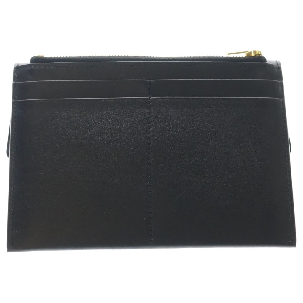 BALENCIAGA(バレンシアガ) ロデオ フラップカードホルダー ラージ カードケース 財布 名刺入れ ブラック カーフスキン ゴールド金具 レディース