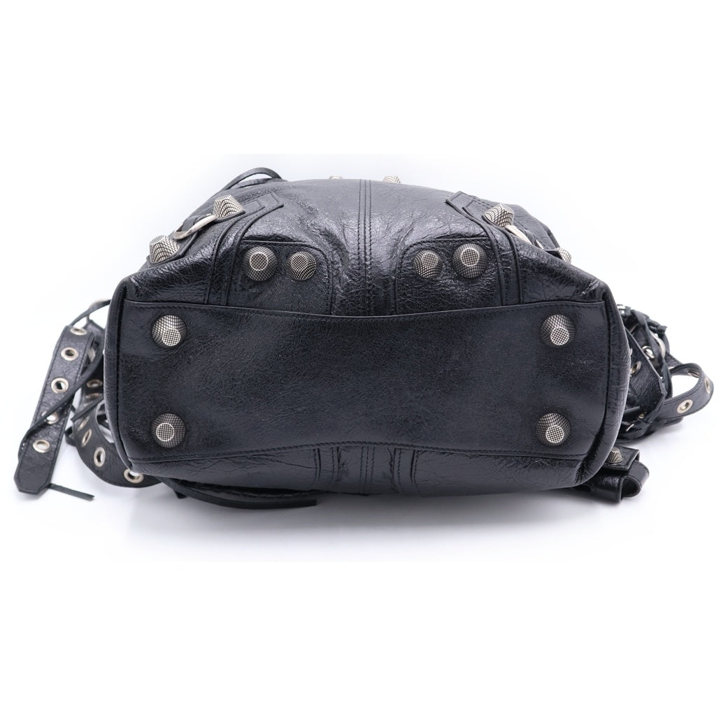 BALENCIAGA(バレンシアガ) ル・カゴール 2WAYショルダーバッグ トートバッグ ハンドバッグ ブラック レザー 719067 シルバー金具 レディース
