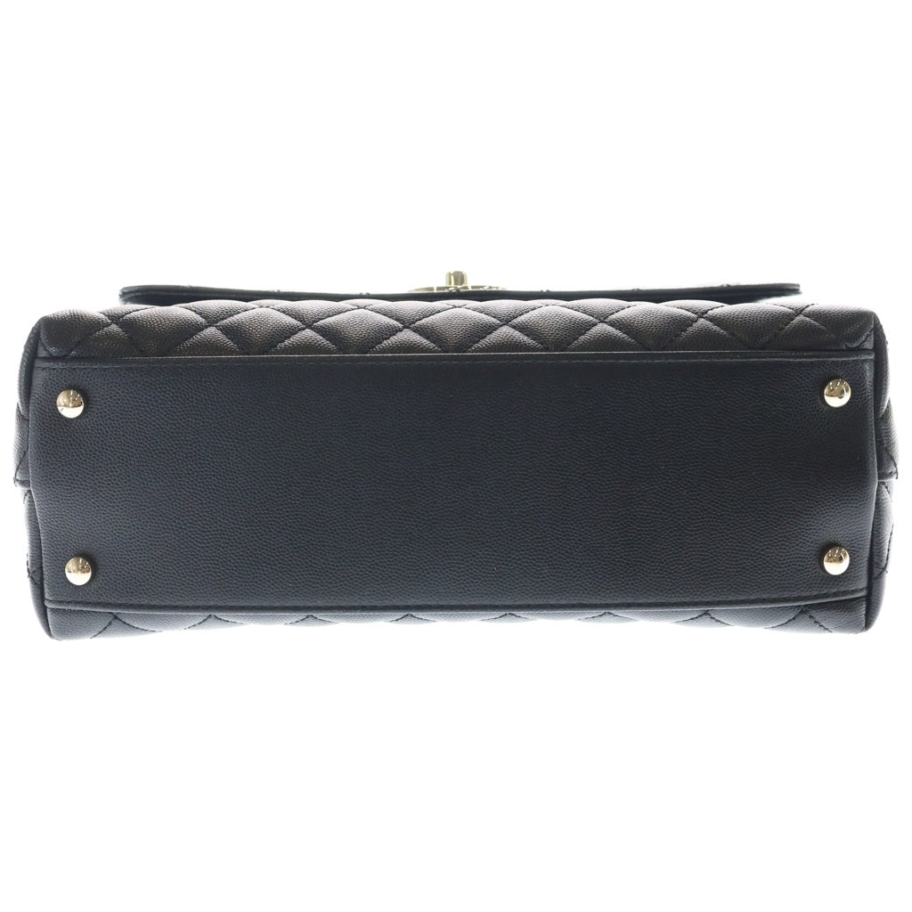 CHANEL(シャネル) ココハンドル29 ラージ ハンド ショルダーバッグ キャビアスキン レザー ゴールド金具 ブラック プレート A92991 レディース