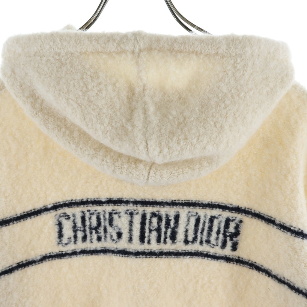 Christian Dior(クリスチャンディオール) カシミヤ混 バックデザインニットフーディー パーカー アイボリー #XS 244S87AM143 レディース