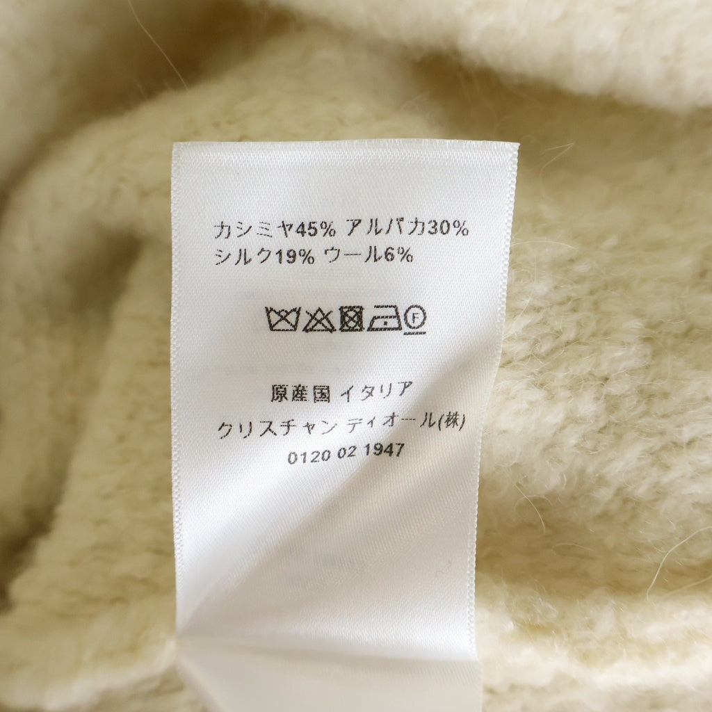 Christian Dior(クリスチャンディオール) カシミヤ混 バックデザインニットフーディー パーカー アイボリー #XS 244S87AM143 レディース