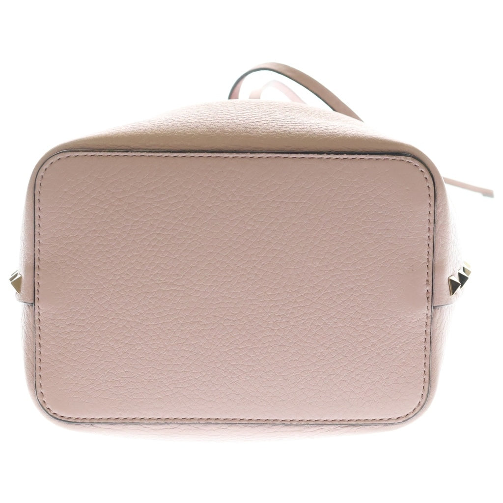 VALENTINO GARAVANI(ヴァレンチノガラヴァーニ) ロックスタッズ レザー ゴールド金具 2WAY バケットバッグ ショルダーバッグ ハンドバッグ 巾着バッグ ピンク系 レディース