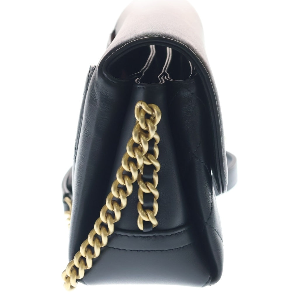 CHANEL(シャネル) マトラッセ25 SフラップSチェーンショルダーバッグ ハンドバッグ ブラック ラムスキン ゴールド金具 レディース