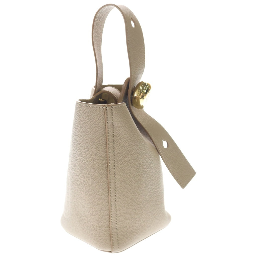 LOEWE(ロエベ) ペブル バケット ミニ レザー ハンドバッグ ゴールド金具 ベージュ レディース