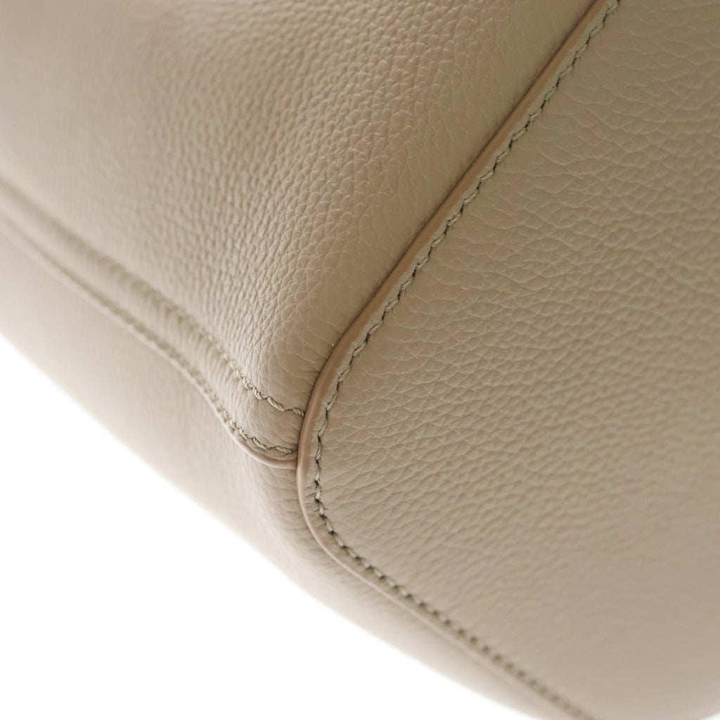 LOEWE(ロエベ) ペブル バケット ミニ レザー ハンドバッグ ゴールド金具 ベージュ レディース