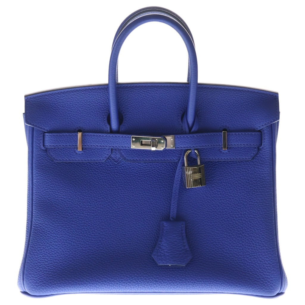 HERMES(エルメス) バーキン25 トゴ シルバー金具 ハンドバッグ U刻印 ブルー系 レディース