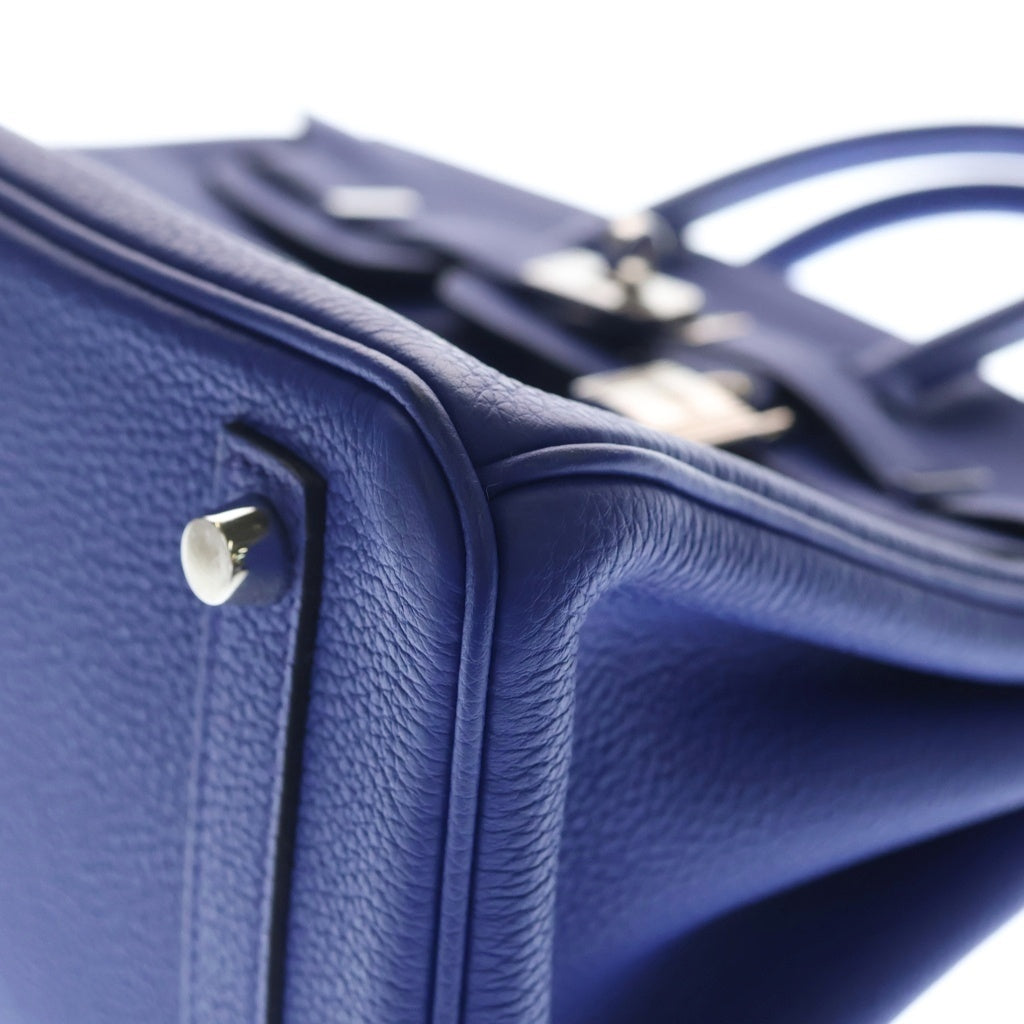 HERMES(エルメス) バーキン25 トゴ シルバー金具 ハンドバッグ U刻印 ブルー系 レディース