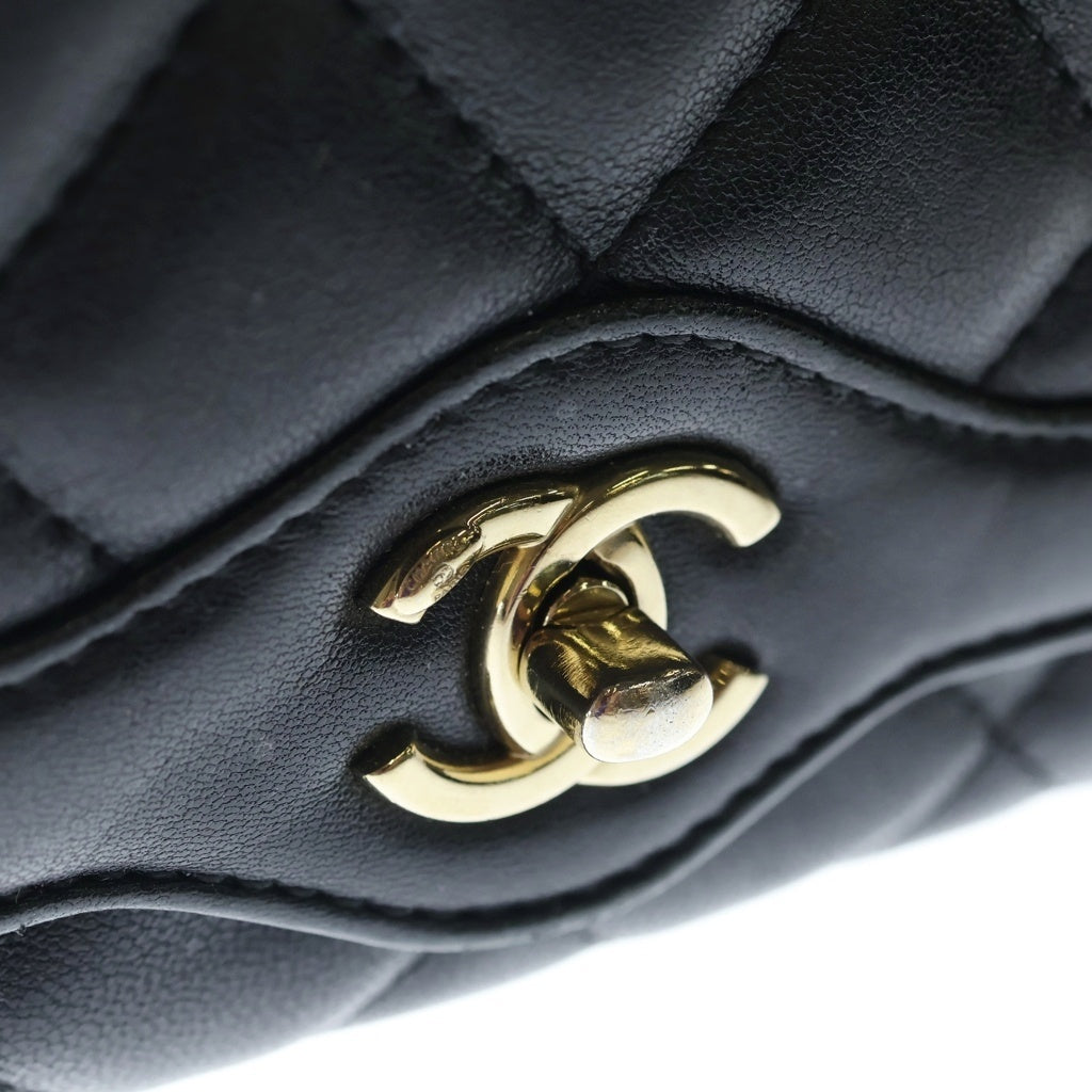 CHANEL(シャネル) シャネル25 SフラップSチェーン ショルダーバッグ ブラック ラムスキン AS5049 ゴールド金具 レディース