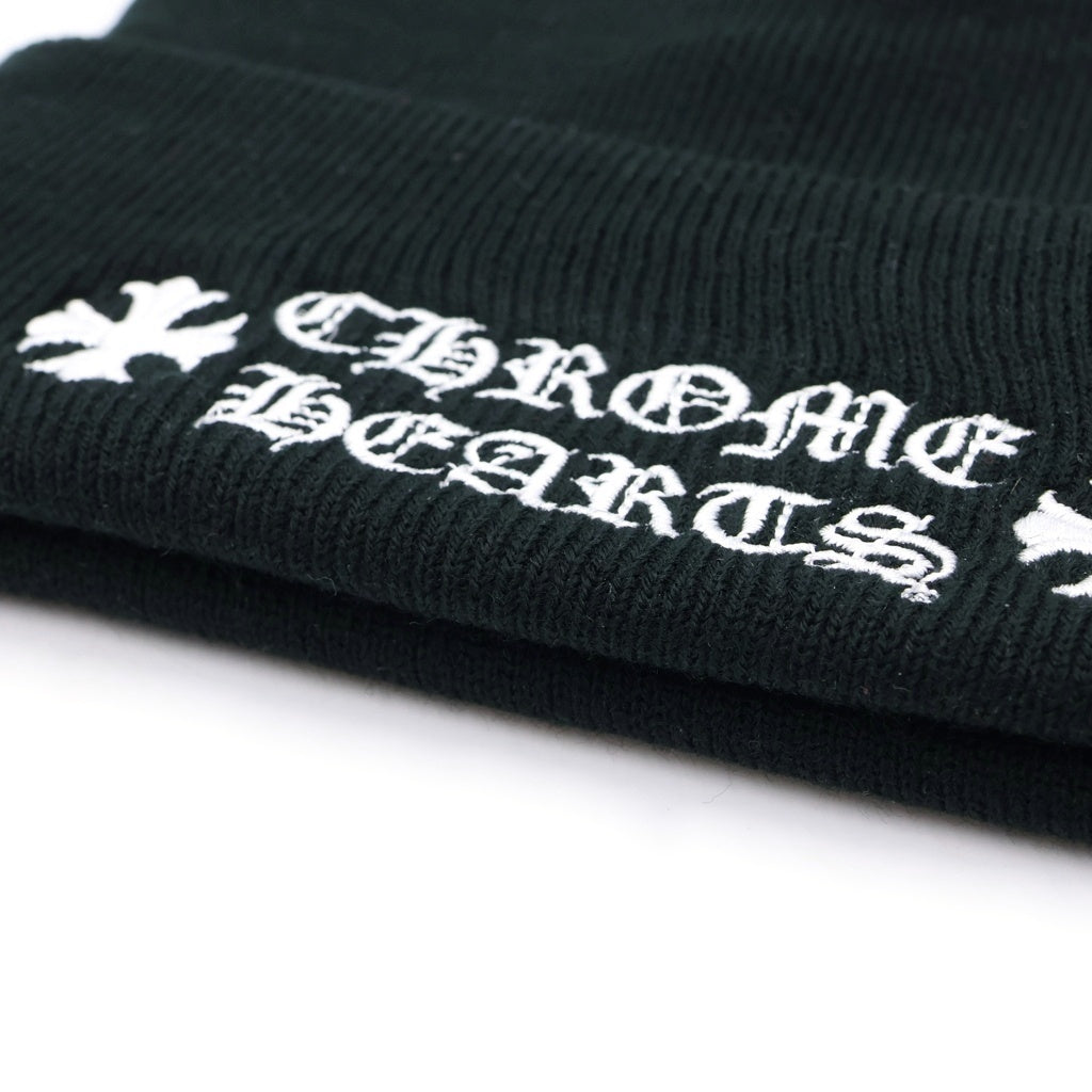 CHROME HEARTS(クロムハーツ) WATCH CAP CHプラス ロゴ刺繍 ワッチキャップ ニット 帽子 ビーニー ブラック