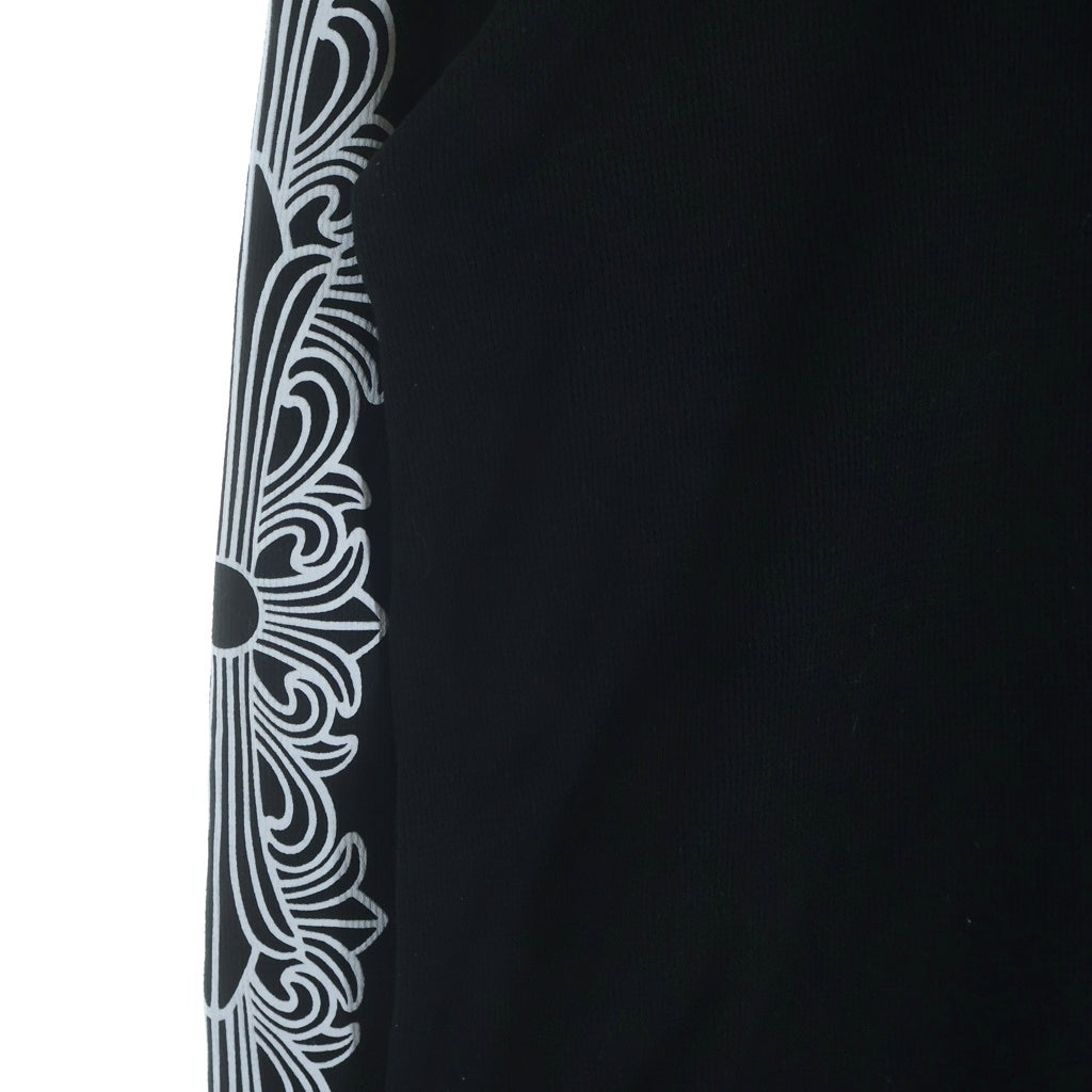 CHROME HEARTS(クロムハーツ) 袖フローラル サーマル ロングスリーブTシャツ カットソー 長袖Tシャツ ロンT ホースシュー ブラック