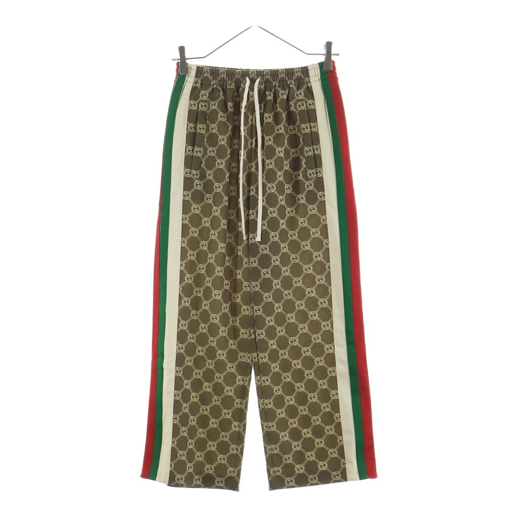 GUCCI(グッチ) 22AW インターロッキングG トラックパンツ シェリーライン サイドスナップボタン ブラウン 671496