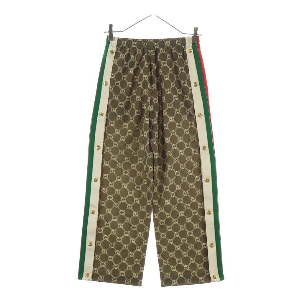 GUCCI(グッチ) 22AW インターロッキングG トラックパンツ シェリーライン サイドスナップボタン ブラウン 671496
