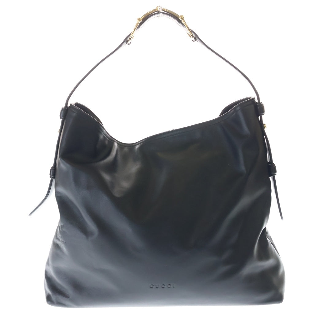 GUCCI(グッチ) ベアトリクス ラージ ワンショルダーバッグ トートバッグ ブラック レザー 850546 ゴールド金具 レディース