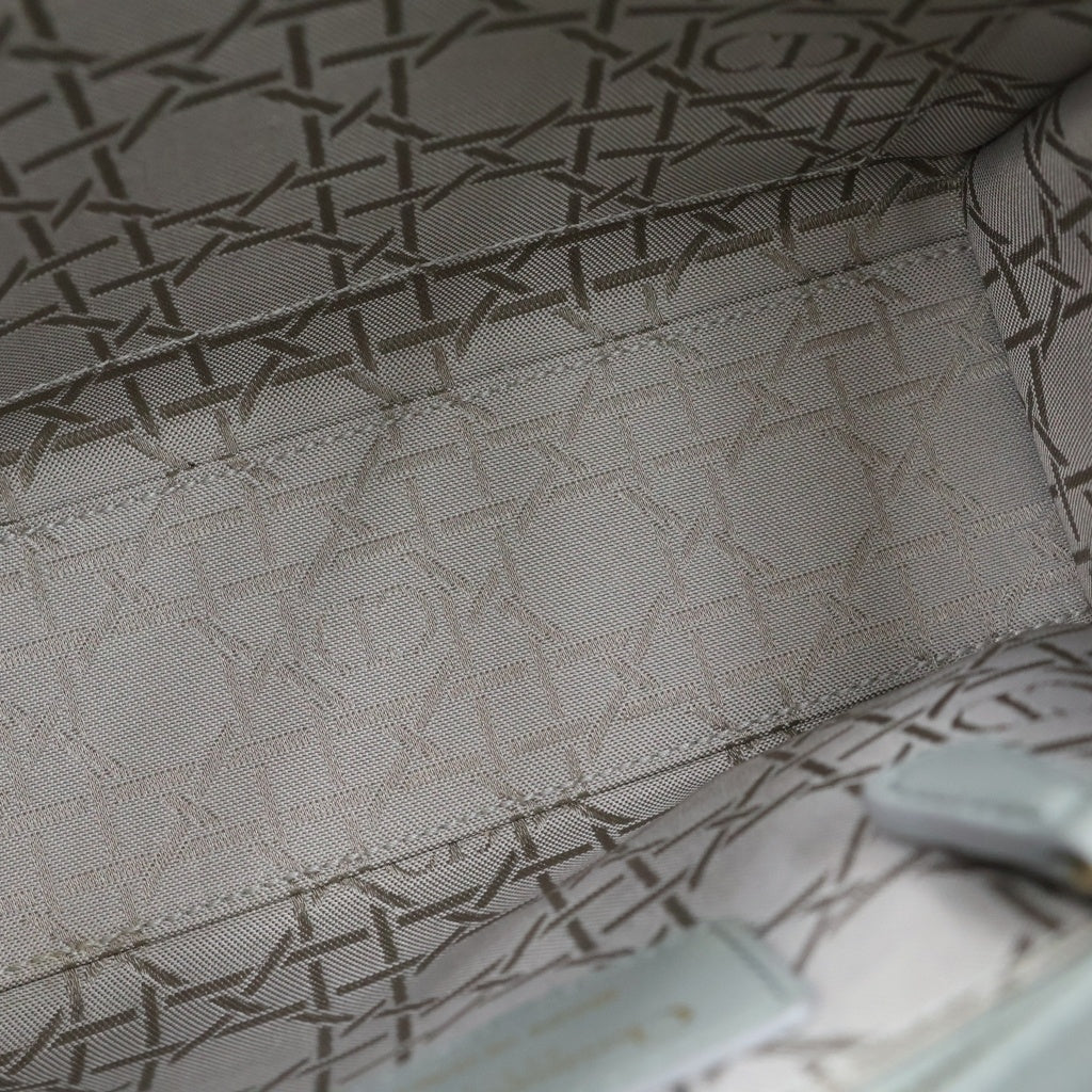 Christian Dior(クリスチャンディオール) レディディオール スモール 2WAYハンドバッグ ショルダーバッグ グレー レザー ゴールド金具 レディース