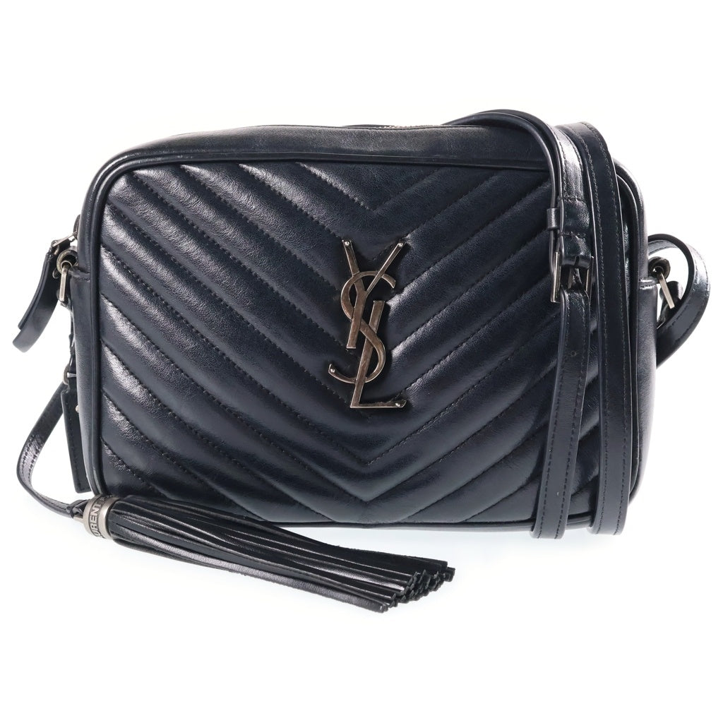 SAINT LAURENT PARIS(サンローランパリ) ルーカメラ ショルダーバッグ ブラック レザー 520534 シルバー金具 レディース
