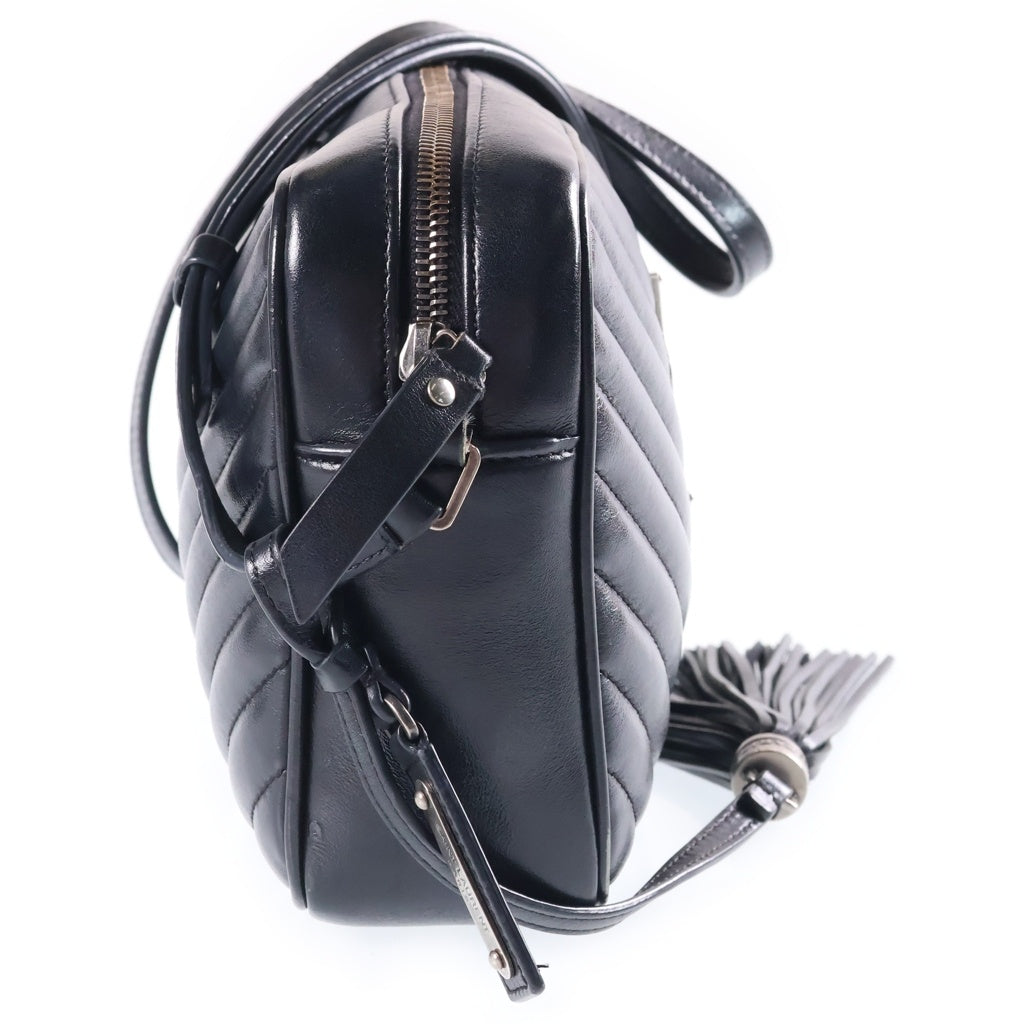 SAINT LAURENT PARIS(サンローランパリ) ルーカメラ ショルダーバッグ ブラック レザー 520534 シルバー金具 レディース