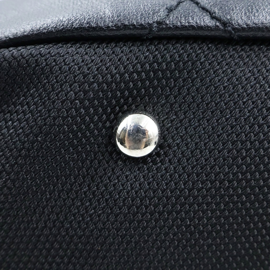 CHANEL(シャネル) パリビアリッツ トートバッグ ハンドバッグ ブラック レザー×メッシュ W40 シルバー金具 レディース