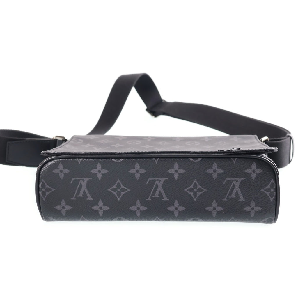 LOUIS VUITTON(ルイヴィトン) モノグラムエクリプス ディストリクトPM ショルダーバッグ ブラック レザー×PVC M44000 シルバー金具 レディース